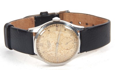 Lot 313 - A Longines stainless steel case gents...