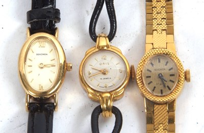 Lot 336 - Mixed Lot: Three lady's wristwatches to...