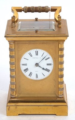 Lot 346 - A John Hall & Co of Paris carriage clock, the...