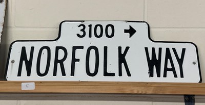 Lot 5 - A pressed metal steet sign "Norfolk Way"