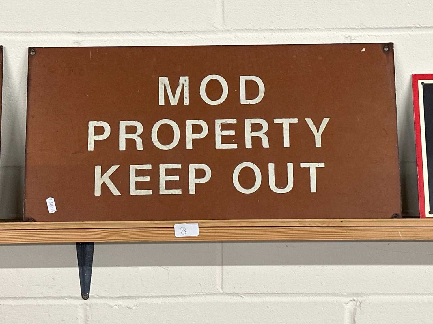 Lot 8 - Metal ex Ministry of Defence sign "MOD...