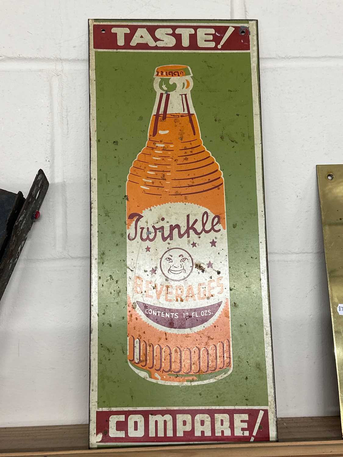 Lot 23 - Promotional metal sign "Twinkle Beverages"