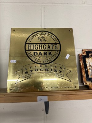 Lot 24 - Engraved brass promotional sign "Highgate Dark...