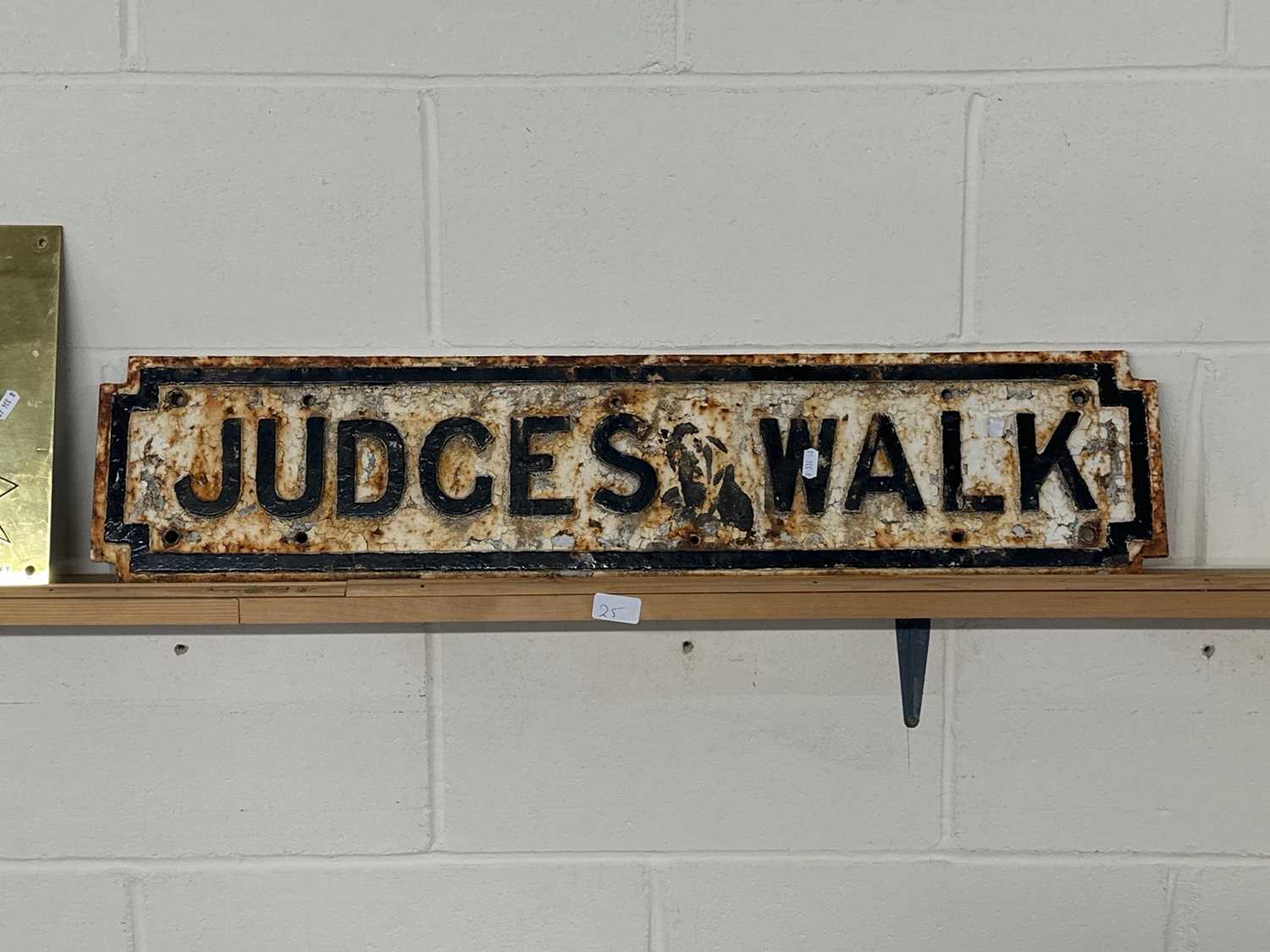 Lot 25 - Vintage cast road sign "Judges Walk"