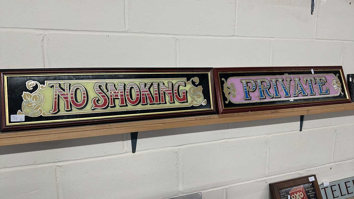 Lot 31 - Two mirrored pub signs "No Smoking" and...