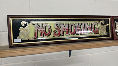 Lot 31 - Two mirrored pub signs "No Smoking" and...