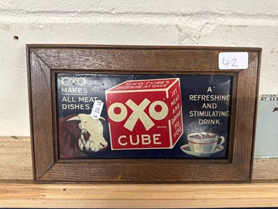 Lot 42 - A framed vintage Oxo sign "Oxo Makes All Meat...