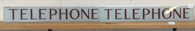 Lot 45 - Two glass "Telephone" signs