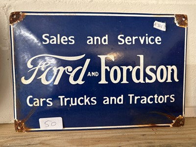 Lot 50 - A reproduction enamel sign "Ford & Fordson...