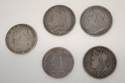 Lot 21 - Quantity of five silver crowns to include...