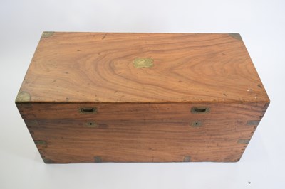 Lot 334 - 19th century brass bound camphor wood trunk of...