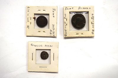 Lot 32 - Three Roman/Greek antiquity coins to include...