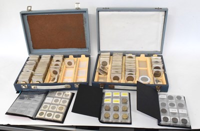 Lot 47 - Two blue/grey cases of British coinage and...