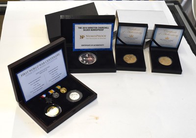 Lot 307 - Small quantity of cased modern commemorative...