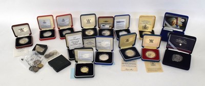 Lot 95 - A quantity of 14 cased Royal Mint silver proof...