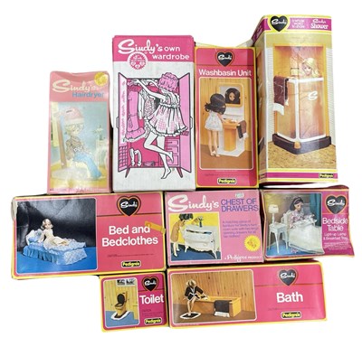 Lot 265 - A collection of vintage boxed Sindy bedroom...