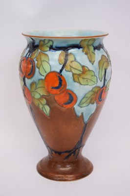 Lot 42 - Crown Devon Cherry Tree baluster vase with...