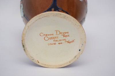 Lot 42 - Crown Devon Cherry Tree baluster vase with...