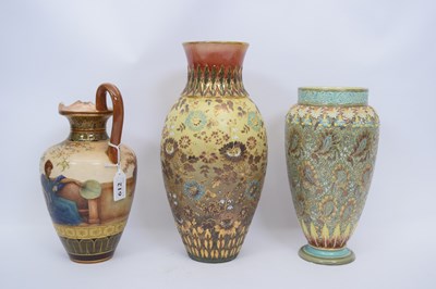 Lot 51 - Group of Doulton wares including two vases...