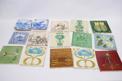 Lot 60 - Group of late 19th century ceramic tiles by...