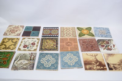 Lot 62 - Group of late 19th century ceramic tiles with...