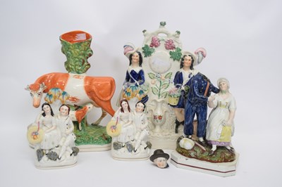 Lot 68 - Group of Stafforeshire wares including a model...