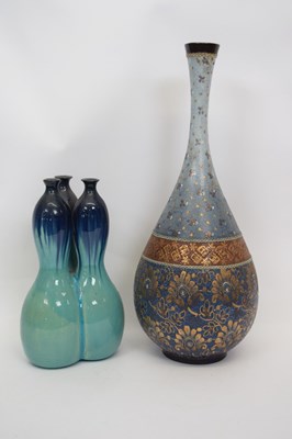 Lot 73 - Large Doulton Slater's Patent pear shaped vase...