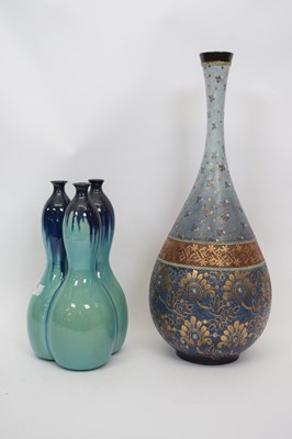 Lot 73 - Large Doulton Slater's Patent pear shaped vase...