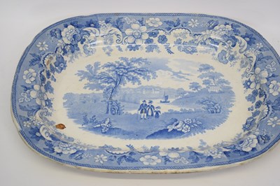 Lot 83 - Large Staffordshire platter decorated with...