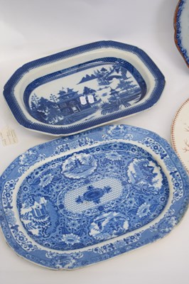 Lot 84 - Group of pearlware and pottery serving dishes,...