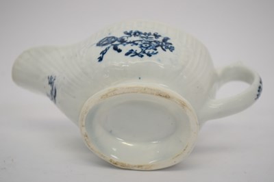 Lot 101 - Lowestoft sauce boat, the body moulded with a...
