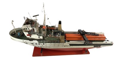 Lot 342 - A large remote controlled cargo ship, length...