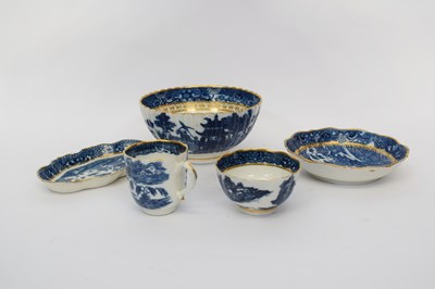 Lot 116 - Group of Caughley wares including a slop bowl,...