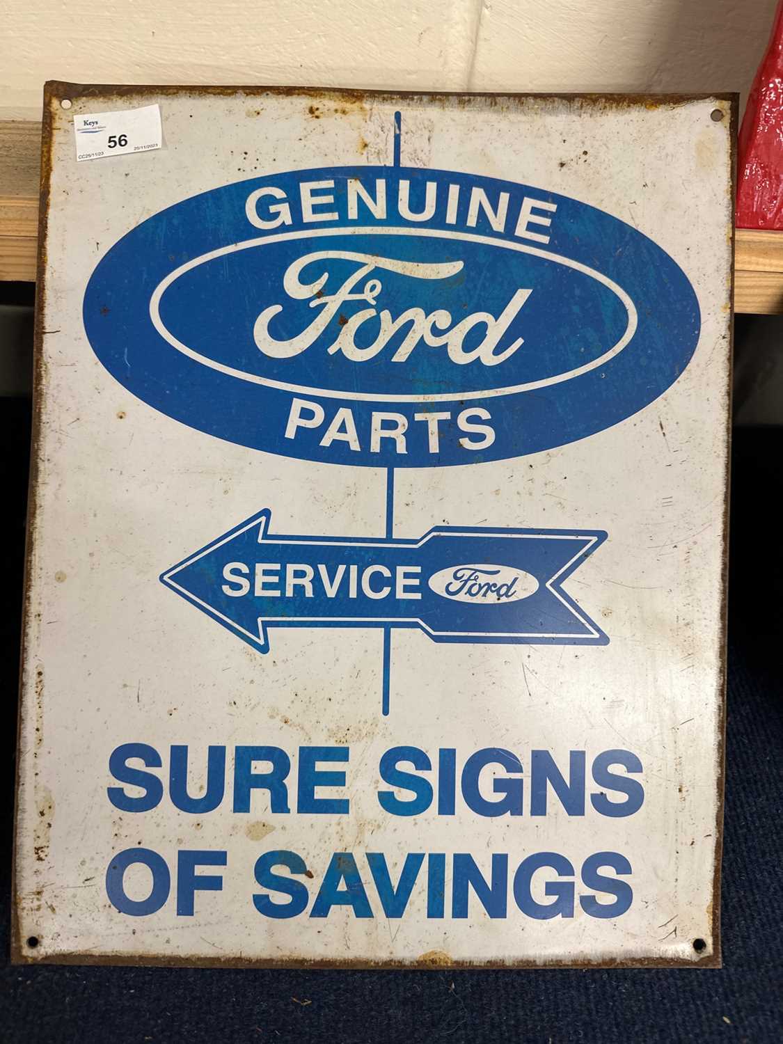 Lot 56 - Sheet metal sign Genuine Ford Parts, 38cm high