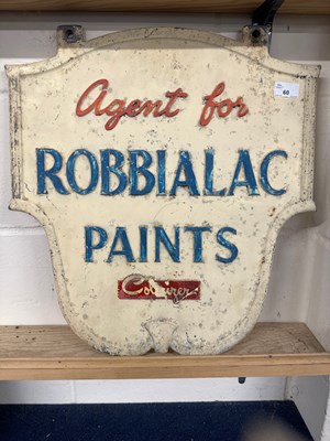 Lot 60 - Cast aluminium hanging sign marked Agent For...