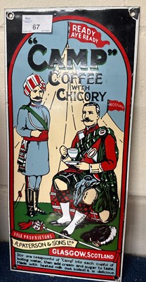 Lot 67 - A reproduction Camp Coffee with Chicory enamel...