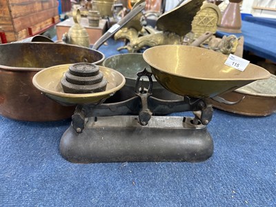 Lot 115 - Cast iron and brass scales