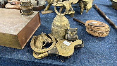 Lot 119 - Mixed Lot:  Brass bell, miniature brass...