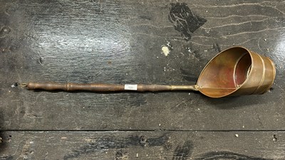 Lot 120 - A copper long handled pan