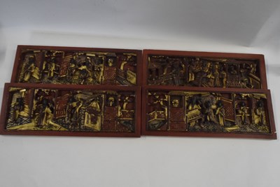 Lot 279 - Chinese Carved Wooden Temple Panels