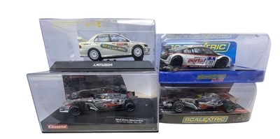 Lot 330 - A pair of cased Scalextric cars, plus 2 other...