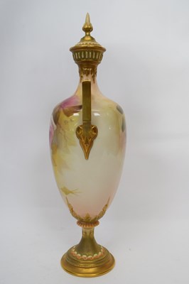 Lot 133 - Royal Worcester vase painted with roses,...