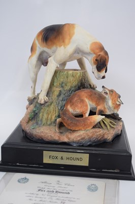 Lot 136 - Large model of a fox and hounds by Neil...