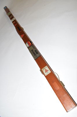 Lot 196 - Single piece cue, the stem inlaid with mother...