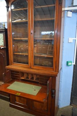 Lot 340 - Victorian mahogany secretaire bookcase cabinet,...