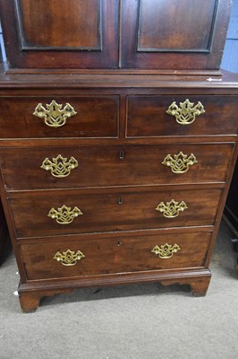 Lot 347 - Georgian mahogany chest of two short over...