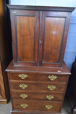 Lot 347 - Georgian mahogany chest of two short over...