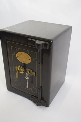 Lot 351 - Small cast iron safe by Johnson, Burton &...