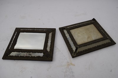 Lot 353 - Pair of 19th century cushion formed mirrors...