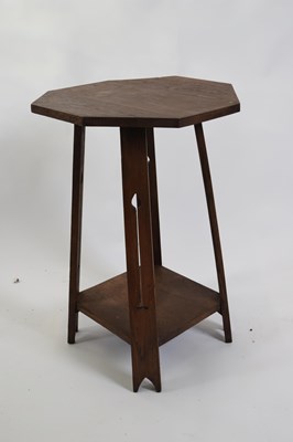 Lot 354 - Late 19th century oak octagonal top table in...
